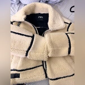 Zara Black and Cream Jacket